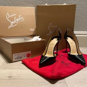 Christian Louboutin Iriza 100 Black Patent Heels